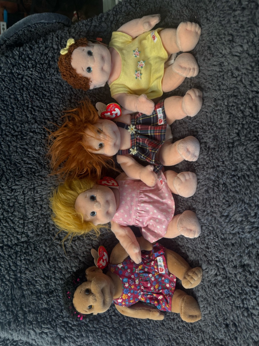 Ty Beanie Baby Dolls Set - Brown, Red, Blonde, Black Hair